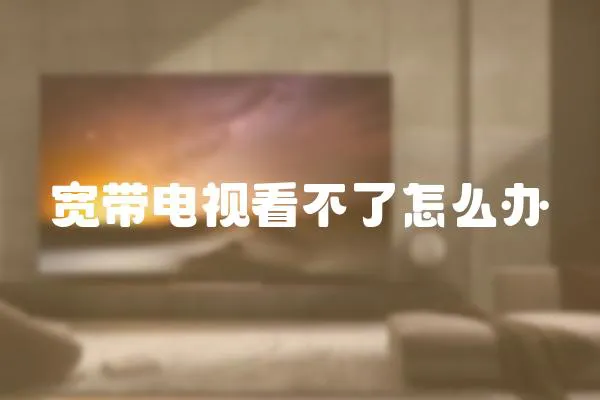 寬帶電視看不了怎么辦