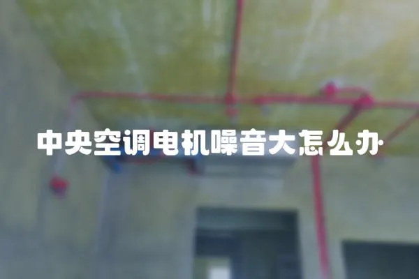 中央空調電機噪音大怎么辦