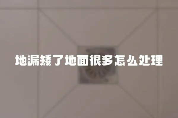 地漏矮了地面很多怎么處理