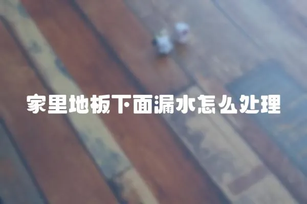 家里地板下面漏水怎么處理