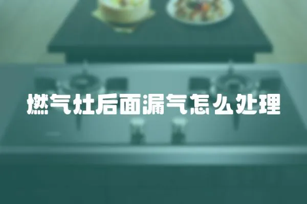 燃氣灶后面漏氣怎么處理