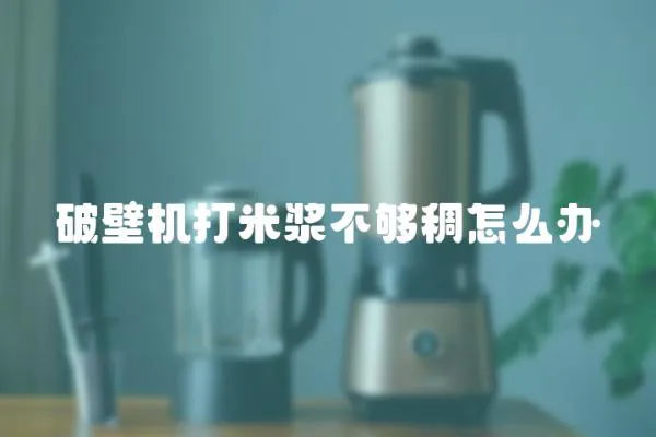 破壁機(jī)打米漿不夠稠怎么辦