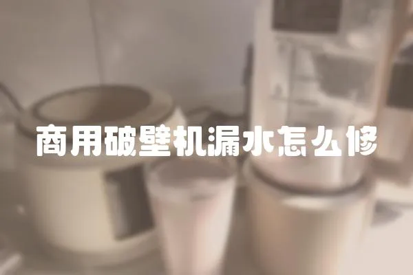商用破壁機漏水怎么修