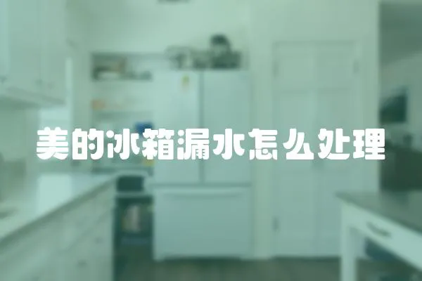 美的冰箱漏水怎么處理