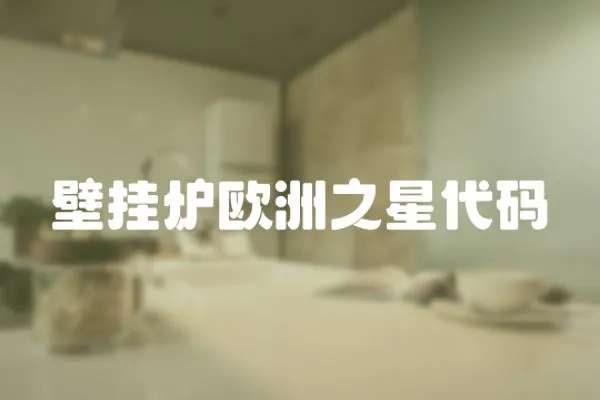 壁掛爐歐洲之星代碼