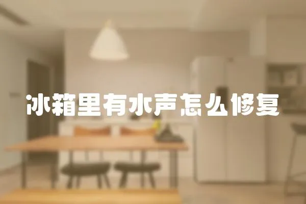 冰箱里有水聲怎么修復