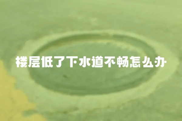 樓層低了下水道不暢怎么辦