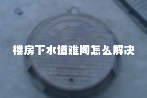 樓房下水道難聞怎么解決