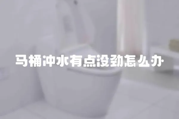 馬桶沖水有點沒勁怎么辦