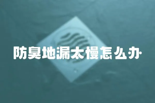 防臭地漏太慢怎么辦
