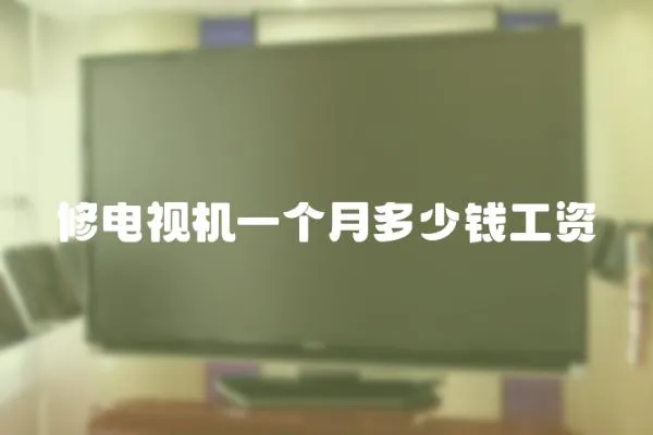 修電視機一個月多少錢工資
