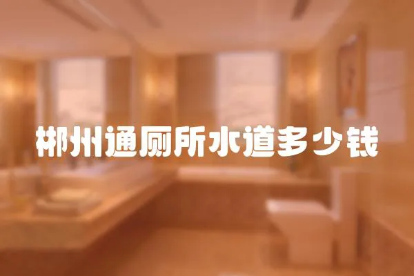 郴州通廁所水道多少錢