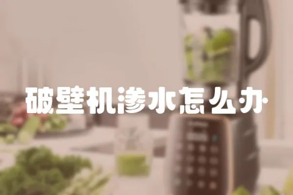 破壁機滲水怎么辦