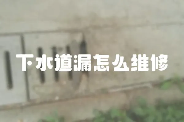 下水道漏怎么維修