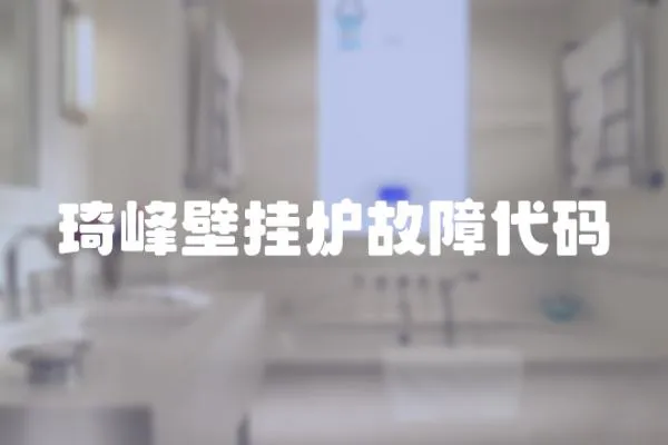 琦峰壁掛爐故障代碼
