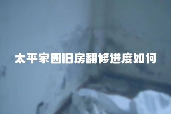 太平家園舊房翻修進(jìn)度如何