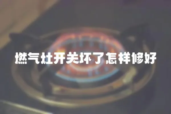 燃?xì)庠铋_關(guān)壞了怎樣修好