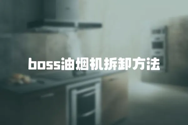 boss油烟机拆卸方法