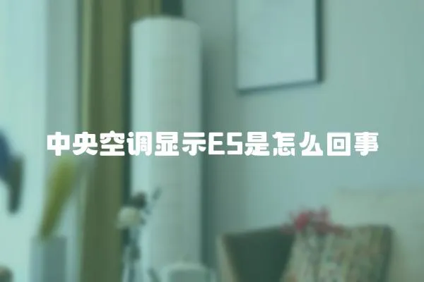 中央空調顯示E5是怎么回事