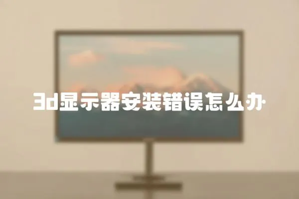 3d顯示器安裝錯誤怎么辦