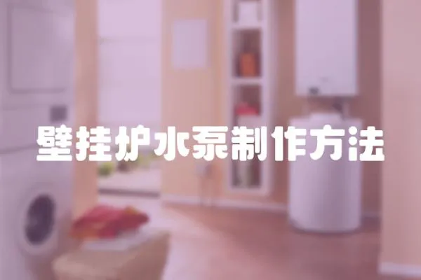 壁掛爐水泵制作方法