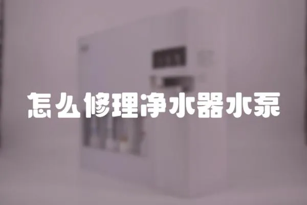 怎么修理凈水器水泵