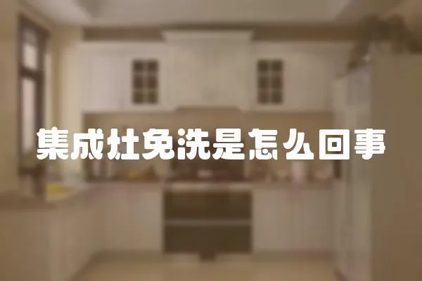 集成灶免洗是怎么回事
