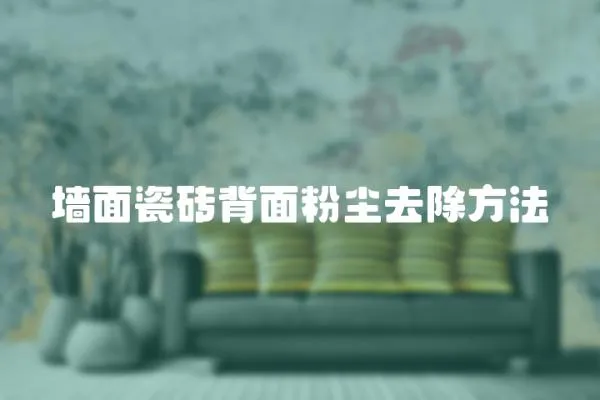 墻面瓷磚背面粉塵去除方法