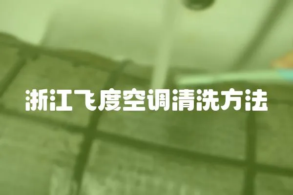 浙江飛度空調清洗方法