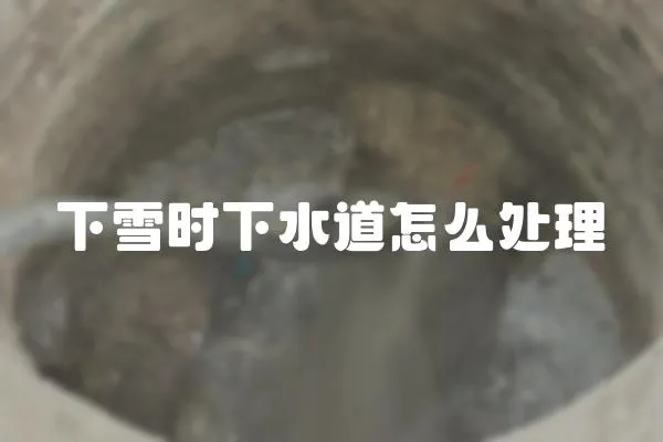 下雪時下水道怎么處理