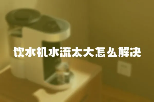 飲水機水流太大怎么解決