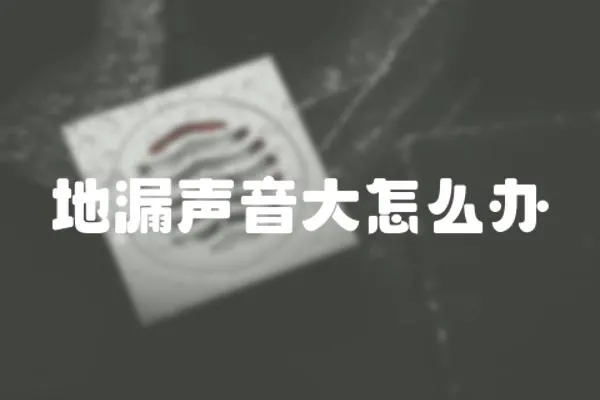 地漏聲音大怎么辦