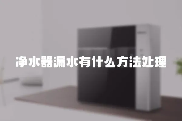 凈水器漏水有什么方法處理