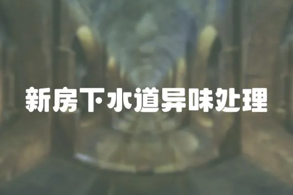 新房下水道異味處理