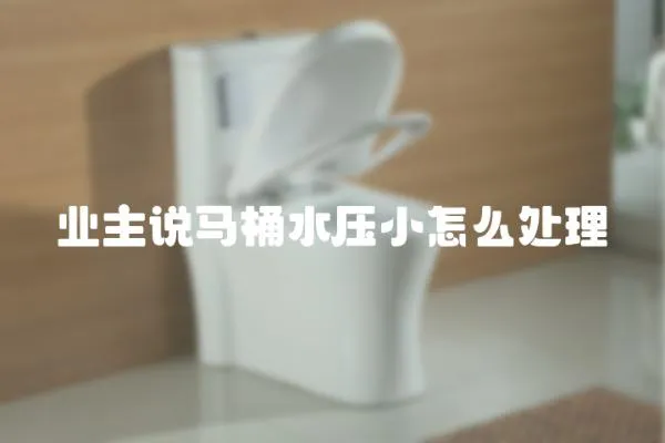 業主說馬桶水壓小怎么處理