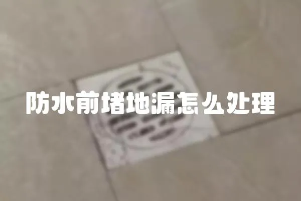 防水前堵地漏怎么處理