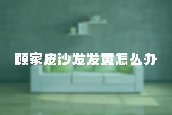 顧家皮沙發發黃怎么辦