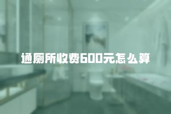 通廁所收費600元怎么算