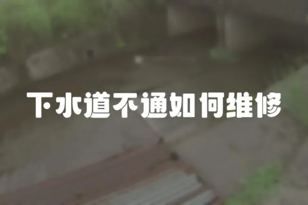 下水道不通如何維修