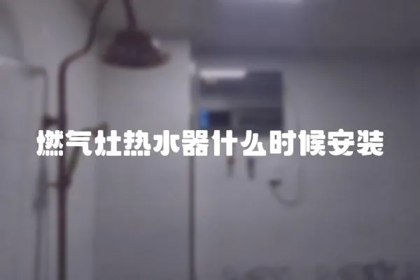 燃氣灶熱水器什么時候安裝