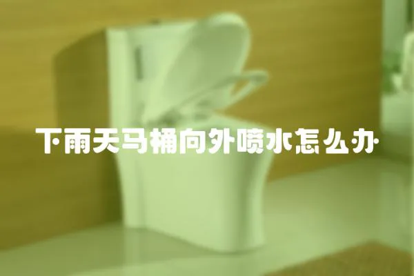 下雨天馬桶向外噴水怎么辦