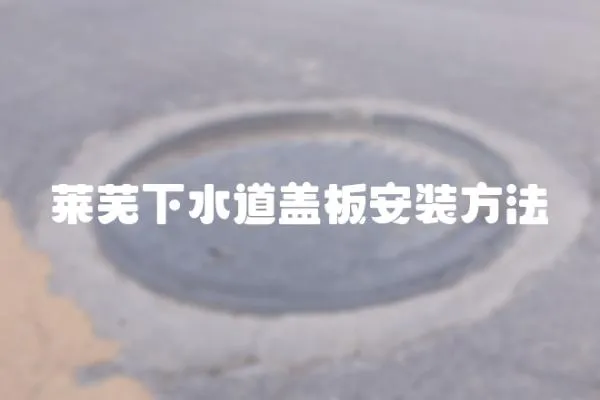 萊蕪下水道蓋板安裝方法