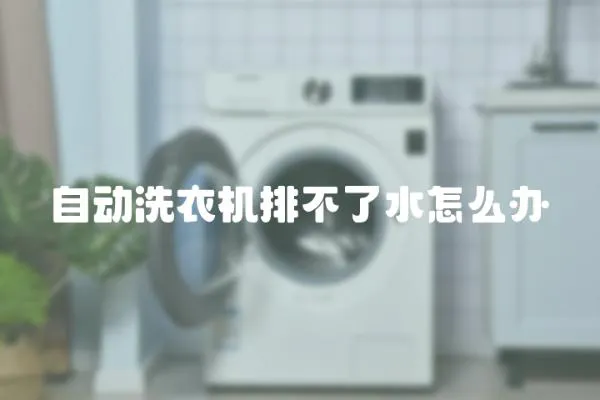 自動洗衣機排不了水怎么辦