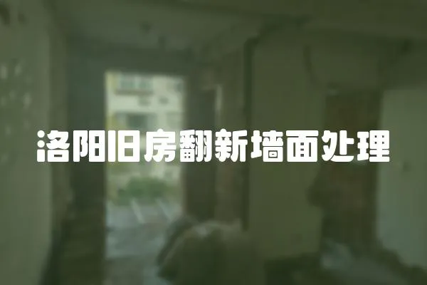 洛陽舊房翻新墻面處理