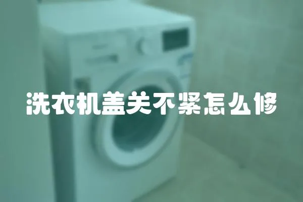 洗衣機蓋關不緊怎么修