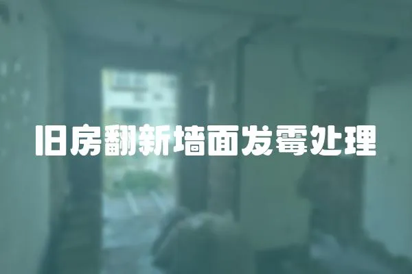 舊房翻新墻面發霉處理