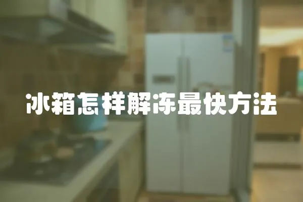 冰箱怎樣解凍最快方法
