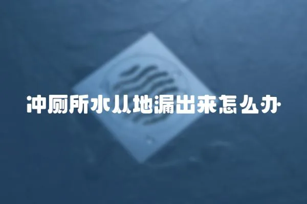 沖廁所水從地漏出來怎么辦