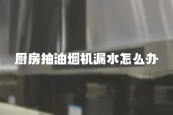 厨房抽油烟机漏水怎么办