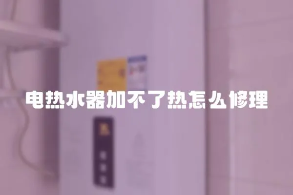 電熱水器加不了熱怎么修理